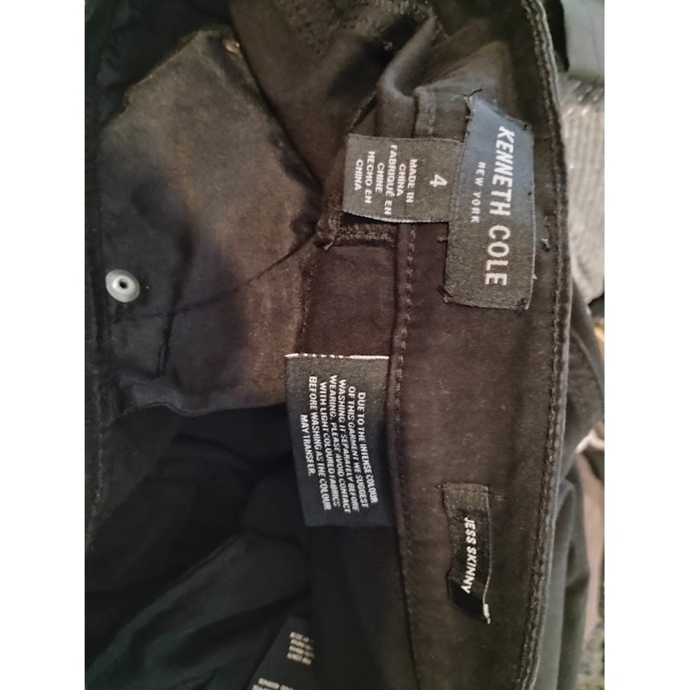 Kenneth Cole Jess Skinny Jeans Womens 4 Black Mid Rise Zipper Details - Picture 5 of 5